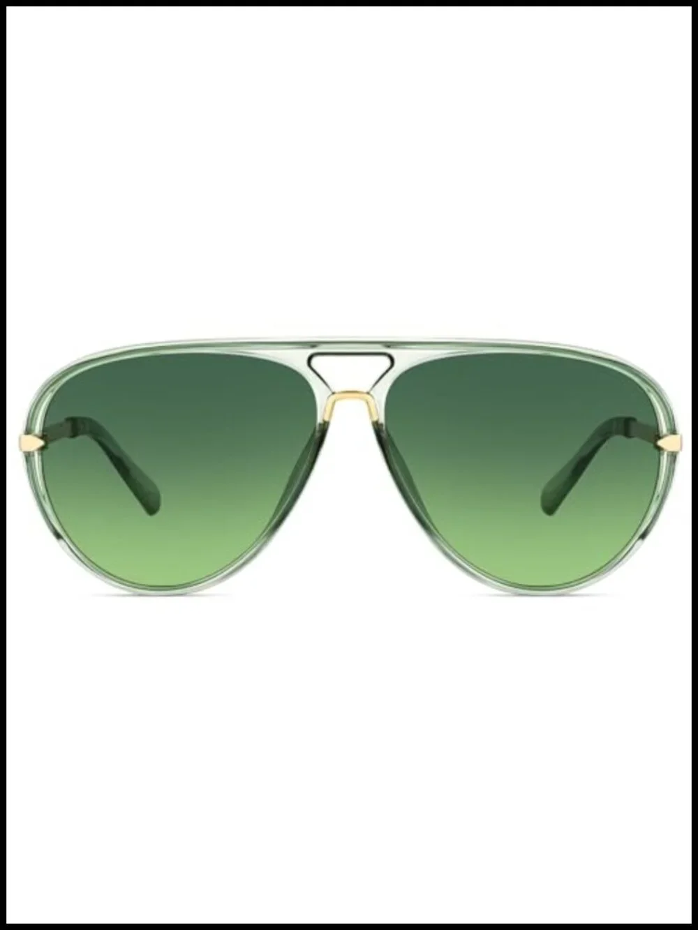 Oversized Double Bridge Aviator Sunglasses with UV400 Protection, Retro 70s